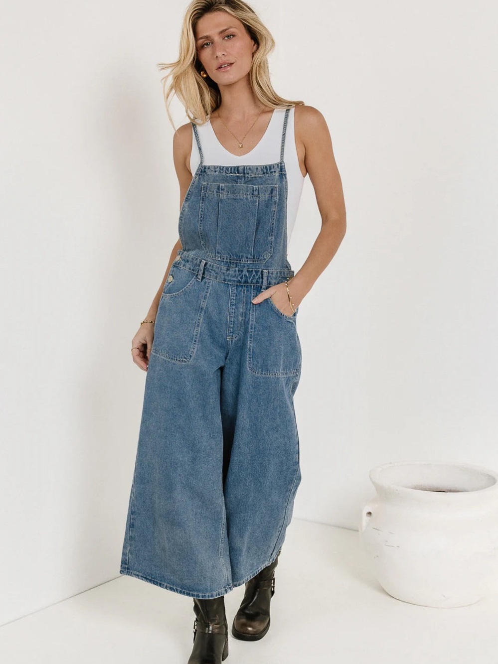Bohme Blue Tie-Up Denim Overalls